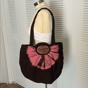 Pink and Brown Tie-Dye Tote Bag